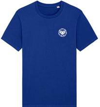 Vibena new style t-shirt. Worker blue with white Vibena character logo (front and back logo) **Free UK Postage**