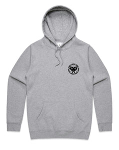 Vibena hoodie. Athletic heather with black Vibena character logo (front and back logo) **Free UK postage**