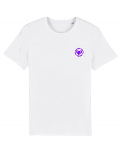 Vibena new style t-shirt. White with purple Vibena character logo (front and back logo) **Free UK Postage**