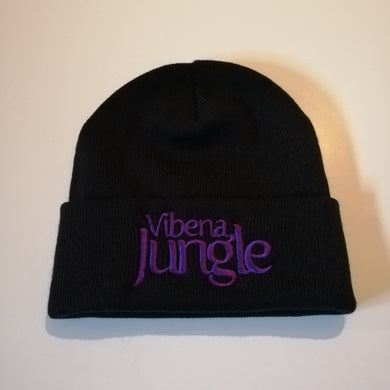 Black Beanie Hat with stitched Purple Vibena Jungle logo *FREE UK POSTAGE*