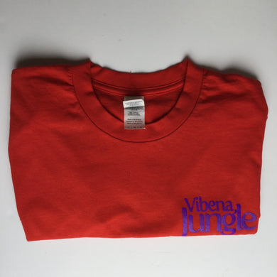 Vibena Jungle Red T-Shirt / Purple Logo *FREE UK POSTAGE*