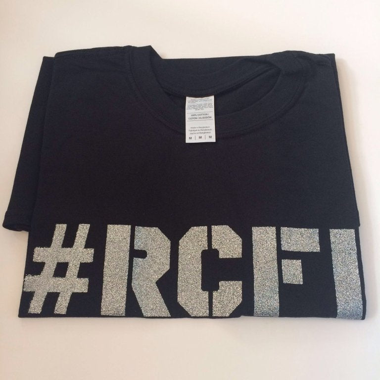 #RCFF Black T-Shirt / Silver Glitter Logo *FREE UK POSTAGE*